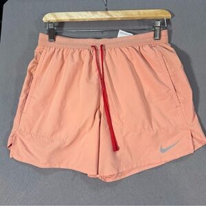 Nike Coral Running Shorts with Red Drawstring Sz small